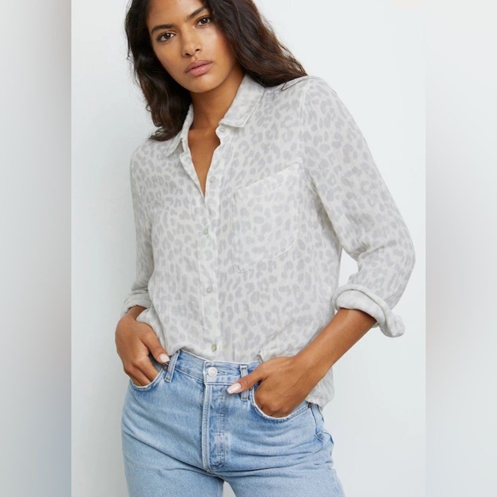 Rails Ellis Button Down Shirt Gray Jaguar S